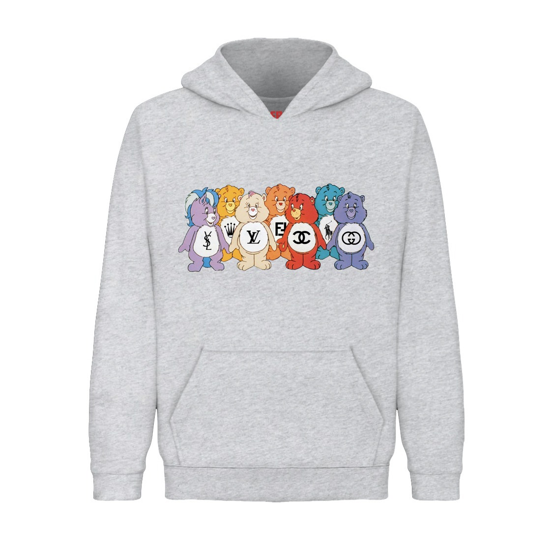 Underage designer care bears hoodie product heather grey front