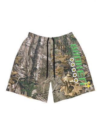 Vanilla space broken world camouflage athletic shorts product front strings