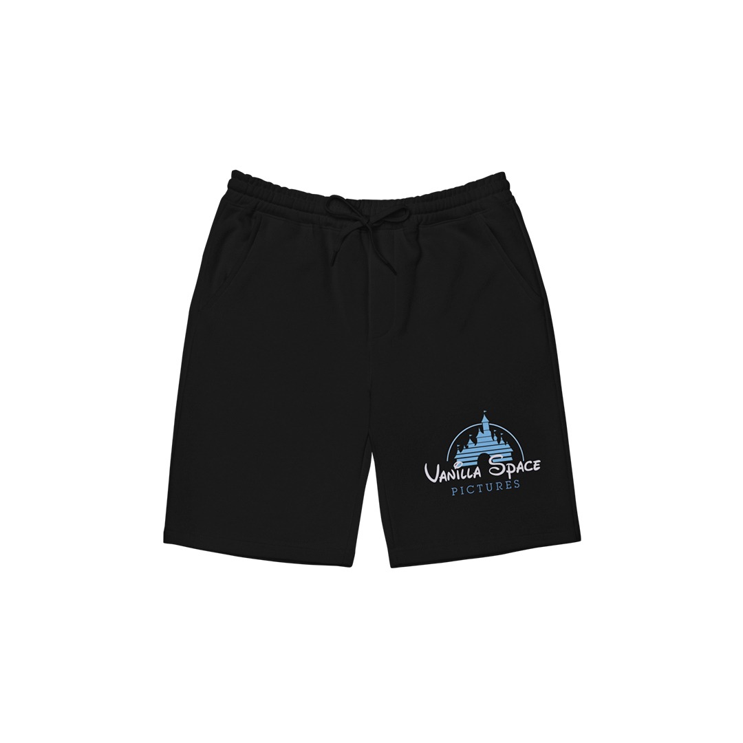 Vanilla space pictures fleece shorts product black front