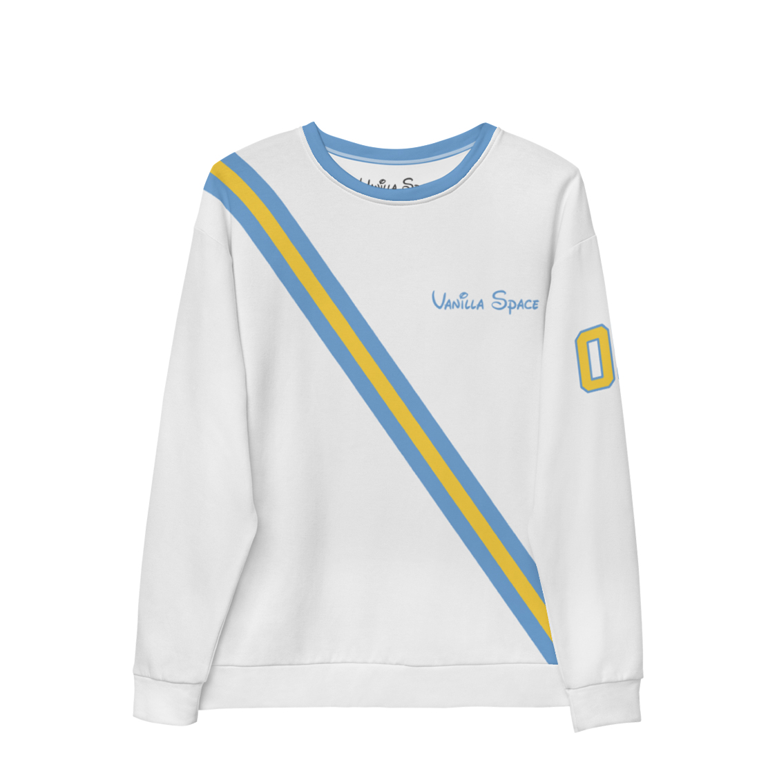 Vanilla space stripe crewneck sweatshirt product white front