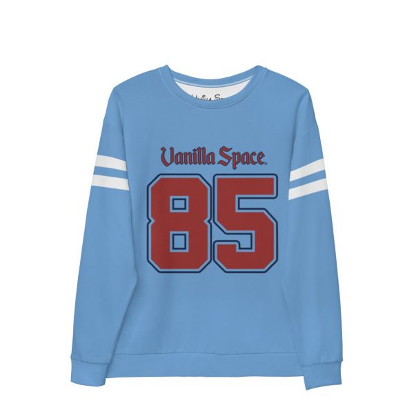 Vanilla space team jersey crewneck sweatshirt product blue front