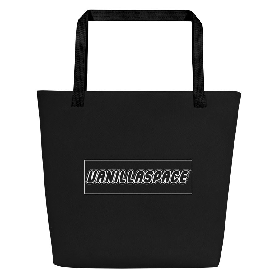 Vanilla Space Brick Logo Large Tote Bag (Black/White)