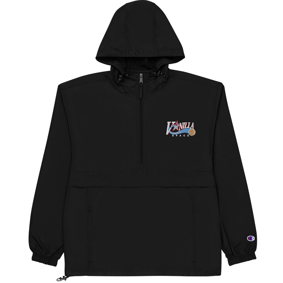 Vanilla Space Phil Logo Champion Packable Jacket (Black)